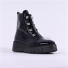 Wonders Bristol Front Zip Stud Boot - Navy Patent